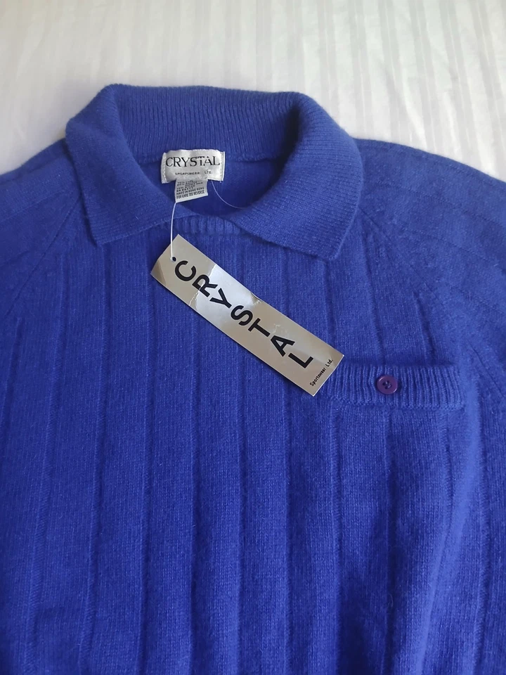 复古水晶毛衣大号羊羔羊毛安哥拉领学院风舒适办公室新品 — 第 2/4 张图片