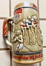 Vintage Budweiser Olympic Beer Stein/Mug 1984 Los Angeles LA Olympics Ceramarte