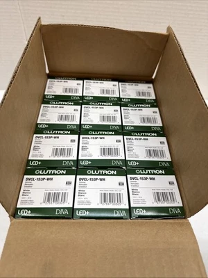 Lutron Diva Dimmer LED + Switch Advanced Technology Switch DVWCL-153PH-WH Qty 24