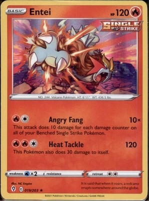 Entei 019/203 Holo Rare Evolving Skies Pokemon Holo Near Mint