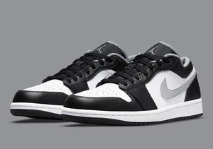 Nike Air Jordan 1 Low Black White Grey Sneakers 553558-040 Mens Size BRAND NEW