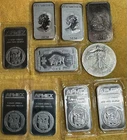 10 TROY OZ .999 FINE SILVER MIXED BARS COIN 5 APMEX BARS 1 AMERICAN SILVER EAGLE