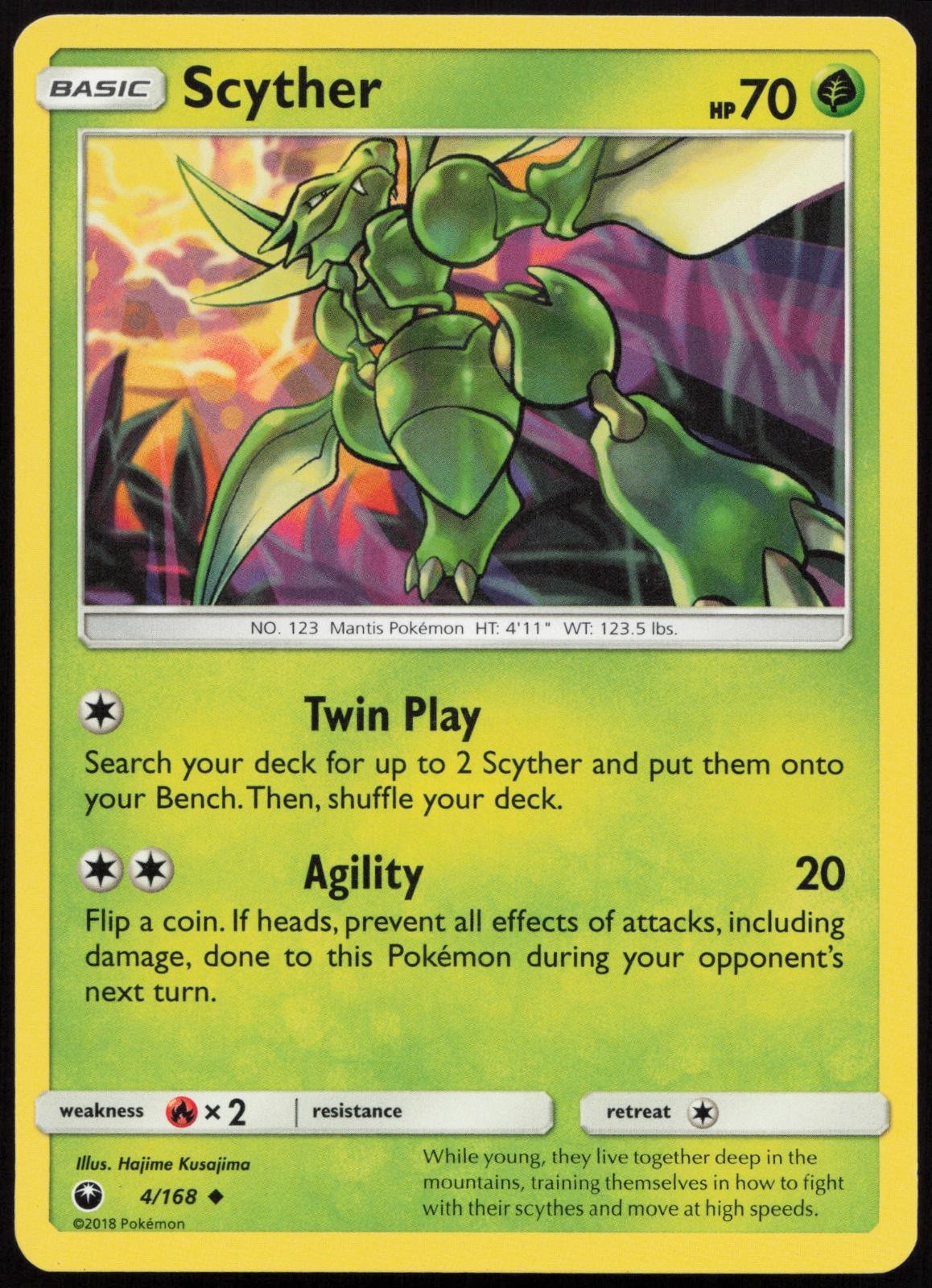 Scyther 4/168 Uncommon Celestial Storm Pokemon Lightly Played