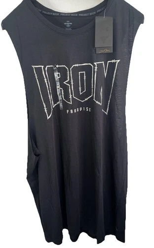 Under Armour Iron Paradise Sleeveless Loose Fit Tank Black Mens Sz 4XL-TALL Gym