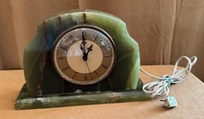 Hammond Whitehall FOR PARTS REPAIR Green Movement Jade Onyx Mantle Clock Vintage