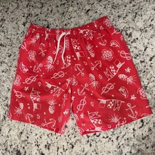Chubbies Swim Trunks Coral Nautical Print Size Medium 6.5  Inseam Mens Ocean EUC