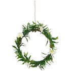 Northlight Mini Floral and Foliage Spring Wreath, Yellow 9"
