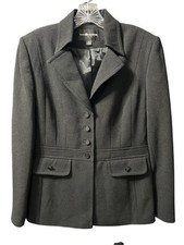 Sag Harbor Womens Blazer Size 8 Black Polyester Suit Jacket