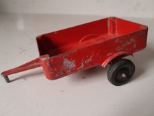 Vintage Slik Toy Aluminum Red Wagon Farm Trailer Cart Rubber Wheels Made In USA