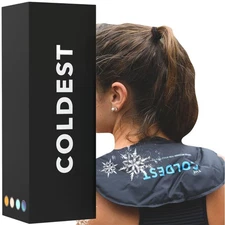 Coldest Neck Shoulder Ice Pack for Injuries Reusable Gel Cold Pack Wrap for U...