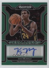 2022-23 Panini Prizm Draft Picks College Penmanship Green Kris Murray Auto x5u