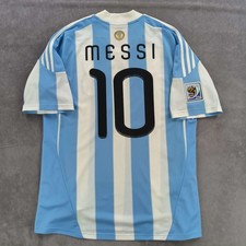 Argentina 2010-11 Adidas home Lionel Messi football jersey shirt size L