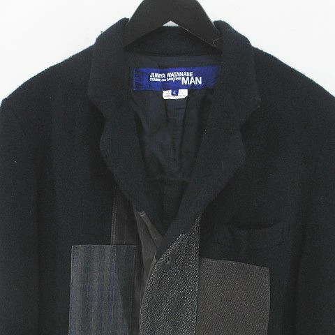 Junya Watanabe Man Patchwork Wool Jacket S Navy U… - image 4
