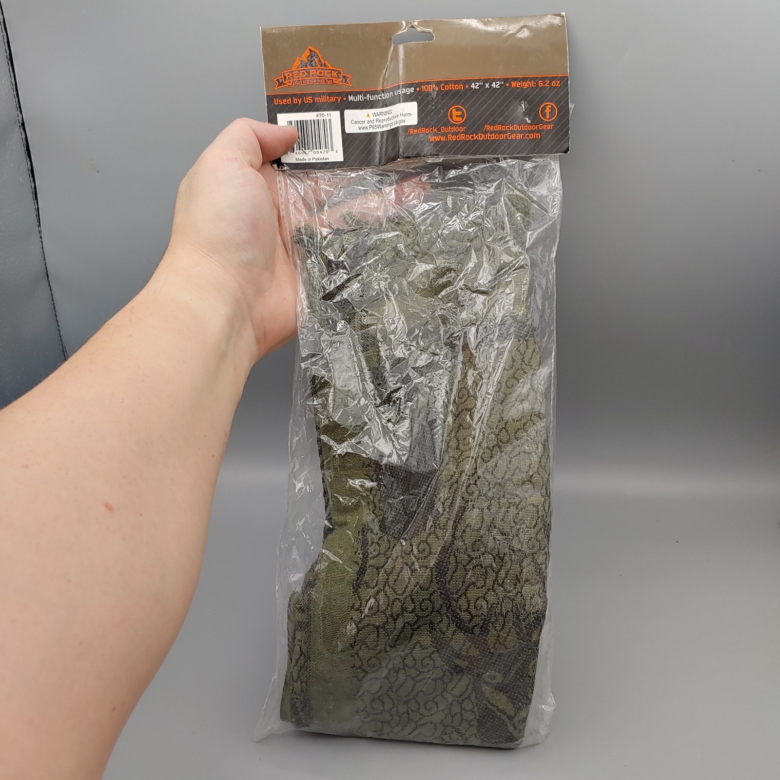 Red Rock Outdoor Gear Tactical Shemagh Trophy Buck OD/Black - #70-11 NWT Retired