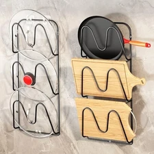 2 Pack Pots & Pans Lid Organizer Under Cabinet 6-Tier Storage