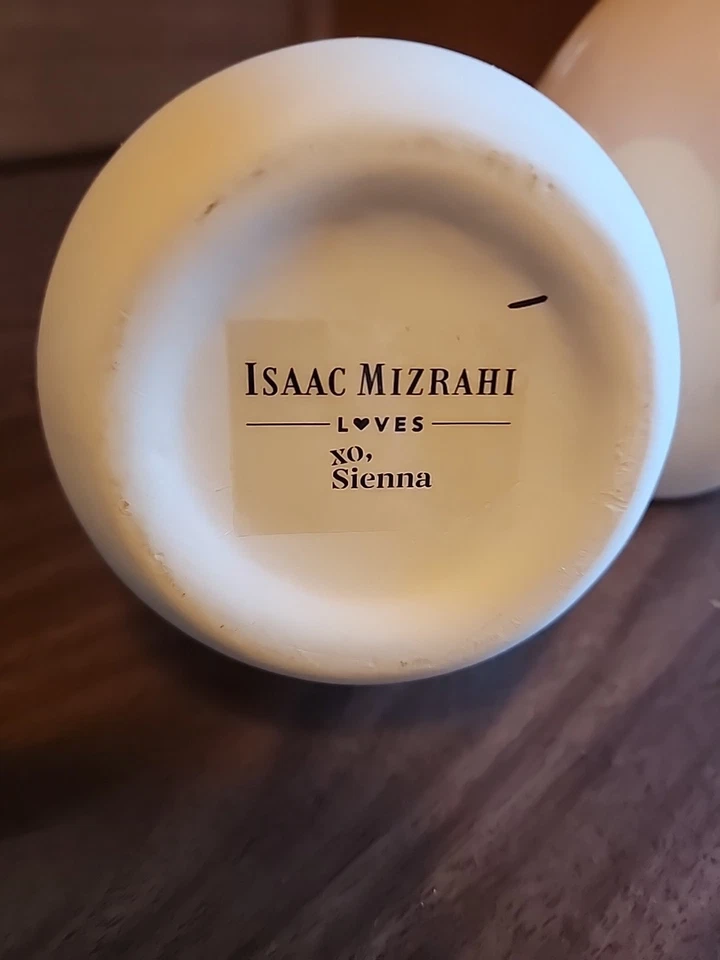 Par de floreros suaves rosa y blanco Isaac Mizrahi Loves XO Sienna 6" sumergidos a mano Foto 3 de 4