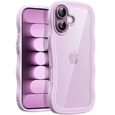 JETech Wavy Case for iPhone 17 6.3-Inch, Cute Wave Frame Curly Shape Cover