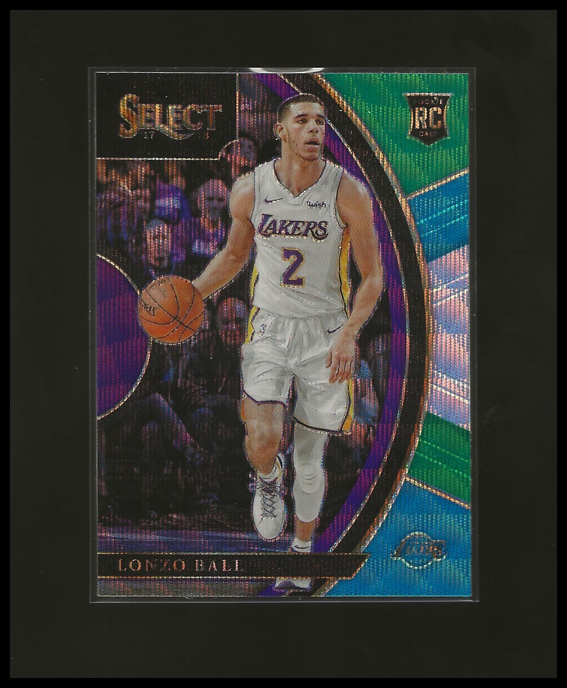 2017-18 Panini Select #28 Lonzo Ball Tri-Color Prizms