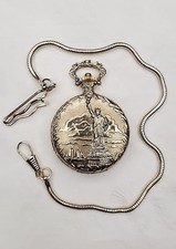 Gold Tone Statue of Liberty Pocket Watch Limited Edition Quartz