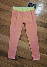 NEW Nike Little Girl Dri-fit Full-length Leggings, Pink/Yellow sz 6 