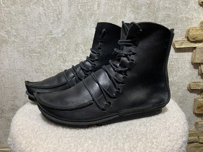 Avantgarde Trippen Black Platform Leather Medival Boots Shoes Size Tag 38