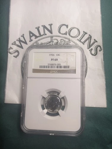 1956 10C Roosevelt Dime PF69 EY121