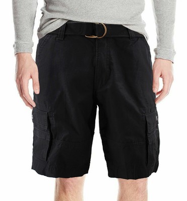 Levi's Men's Premium Cotton Cargo Shorts With Belt Relaxed Fit Black 36610-8083