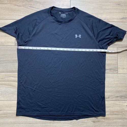 Under Armour Mens The Tech Tee Size XL Black Short Raglan Sleeve Stretchy - Picture 2 of 10