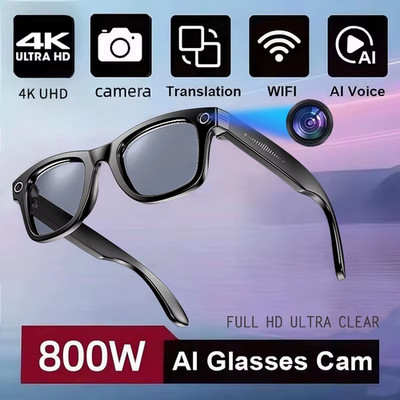 New 800W Camera AI Glasses Men Color-Changing Smart Translation Glasses Photo Vi