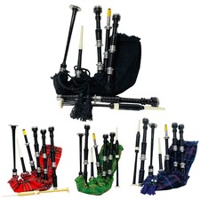 Brand New Highland Scottish Bagpipes Black Finish Various Tartan Covers With Bag