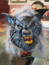 Vtg WOLF WEREWOLF Mask Halloween Adult FANGS HAIR