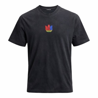 Adidas 3D Trefoil Embroidered Graphic T-Shirt Tee Men's Sz Medium Black