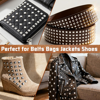 1000PCS Pyramid Studs for Clothing Leather, Metal Square Spikes