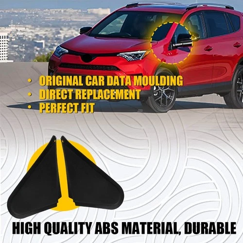 Fit Fit TOYOTA RAV4 Mirror 1318 Corner Triangle Trim Cover Black Pair Plastic