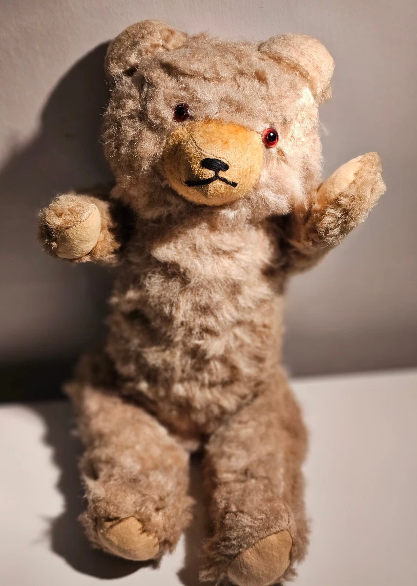 Vintage Large Jointed Wonky Ugly But Cute Brown Old Teddy Bear Hip
