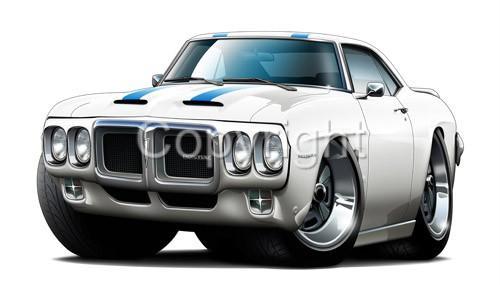 1969 Firebird Trans AM Cartoon Replica T-SHIRT 9539 t/a pontiac