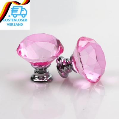 6 Stück Diamant Kristall Schrankgriff, 30 Mm Möbel Knauf Griffe, Möbelknöpfe Sch