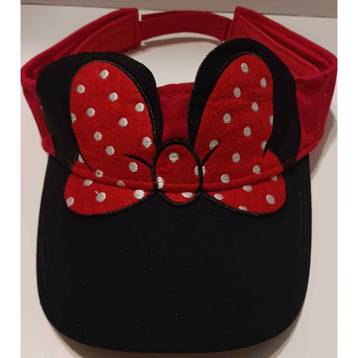 Minnie Mouse Visor Hat Mouse Ears Disney Parks Authentic Original Hook  Loop