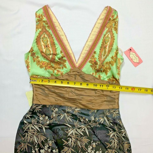 PHOEBE COUTURE Dress Silk Sleeveless Asian Inspired Print Sz 4 - Picture 4 of 5
