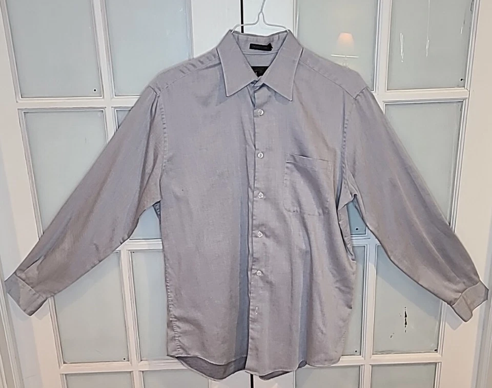 AXIST EASY CARE Men's Dress Shirt Neck 16 Sleeve Length 34/35 Gray - Image 2 of 4