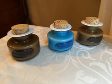Set Of 3 Holmegaard Glass Spice Jars Unlabelled 1960’s Mid Century Modern (O2)