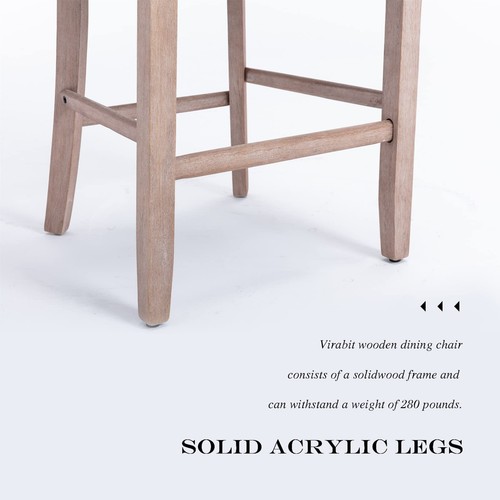 SOAR FLASH Velvet Upholstered Bar Stools Set of 6 w/Wood Legs Metal Pulling Ring - Picture 8 of 64