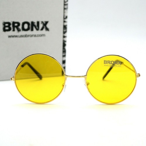 Occhiali da Sole Rotondi Giallo Vintage Donna e Uomo Occhiale Montatura  metallo | eBay