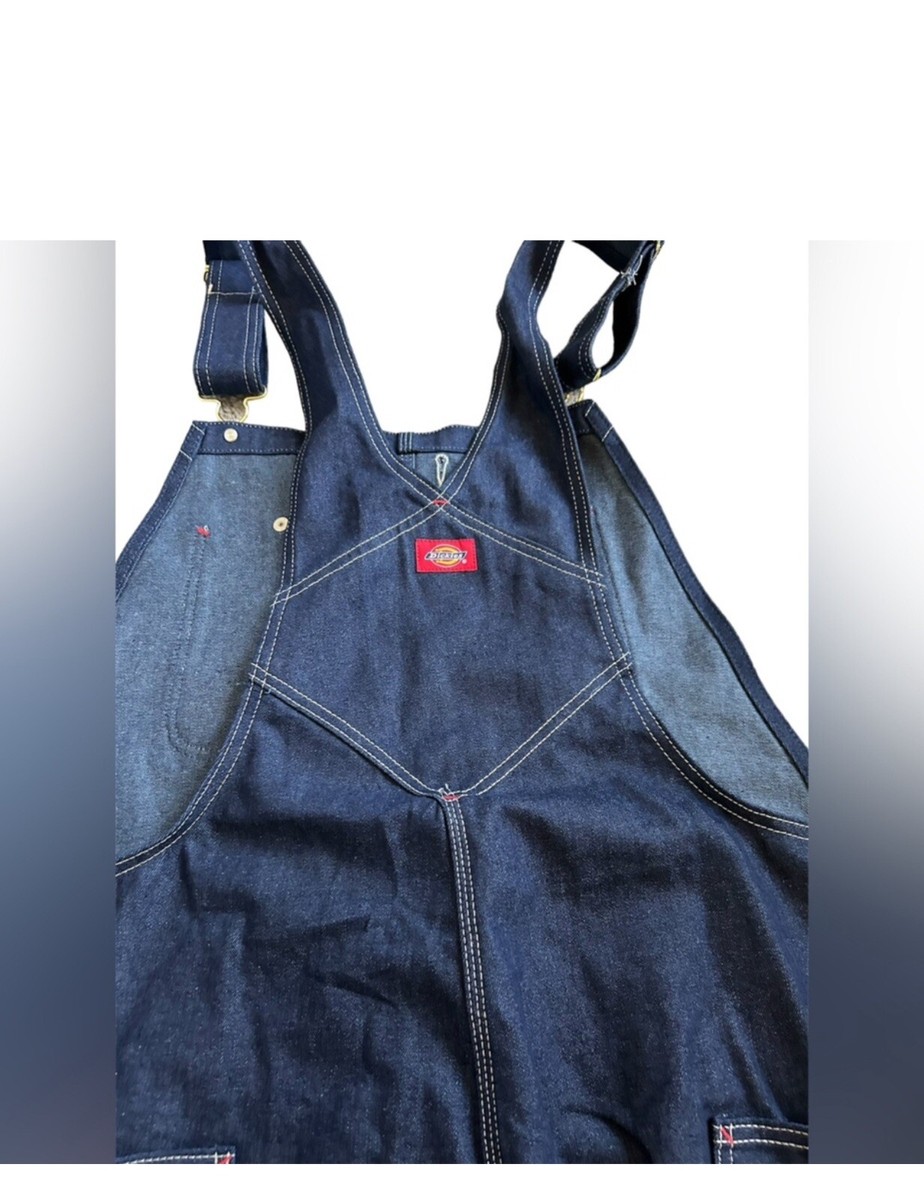 NWT Dickies Indigo Bib Overalls Men's Dark Wash Denim Sz 36