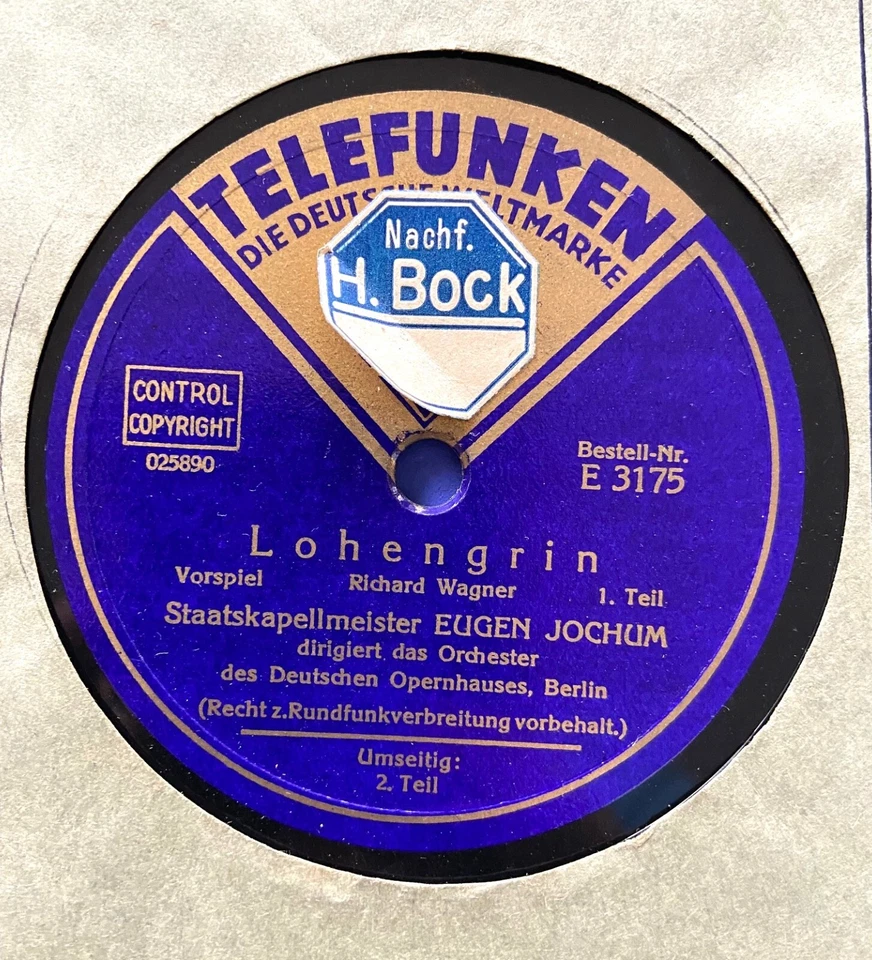 Grammophon Eugen Jochum Lohengrin I. und II.Teil Telefunken 12" Orchester Berlin - Bild 4 von 4