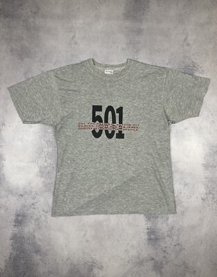 Vintage 80s 90s LEVIS 501 Single Stitch Promo T Shirt - Mens Size L Grey Rare