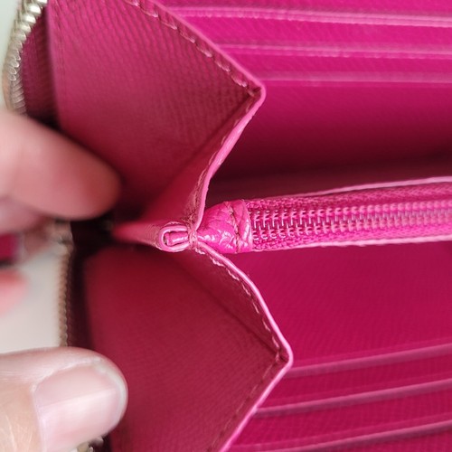 Coach Pink Leather Accordion Zipper Crossgrain Wallet Excellent See Description - Picture 18 of 21