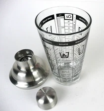 Cocktail Shaker 12oz Mojito Tequila Sunrise Martini Recipes Stainless Bartender