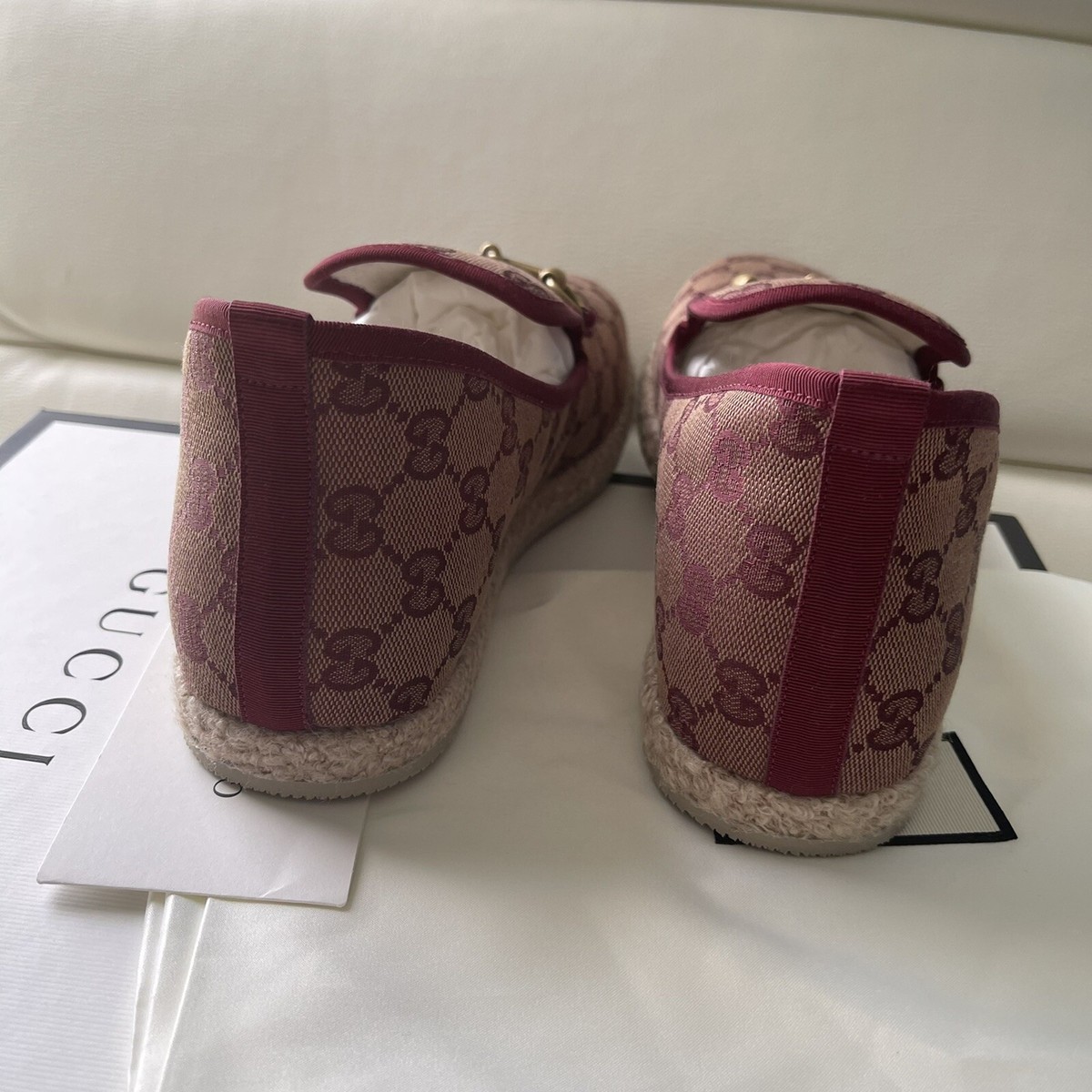 NIB $790 Gucci Men GG Monogram Sneakers Loafer Shoes Brown 9  display picture 1
