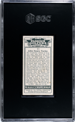 1927 Churchman's Cigarettes #41 John Henry Taylor SGC 5 **Famous Golfers**